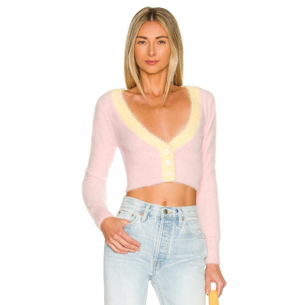 For Love & Lemons - Pink Sheila Cropped Cardigan